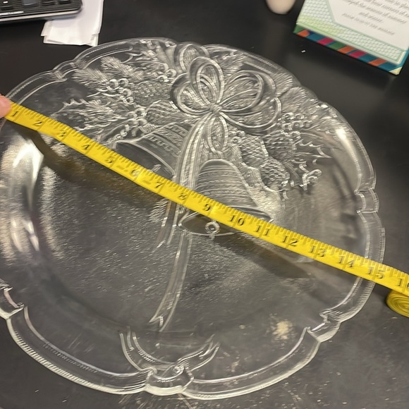 Vintage Mikasa Crystal Holiday Bells Hostess Platter Serving Tray Japan - Picture 3 of 5